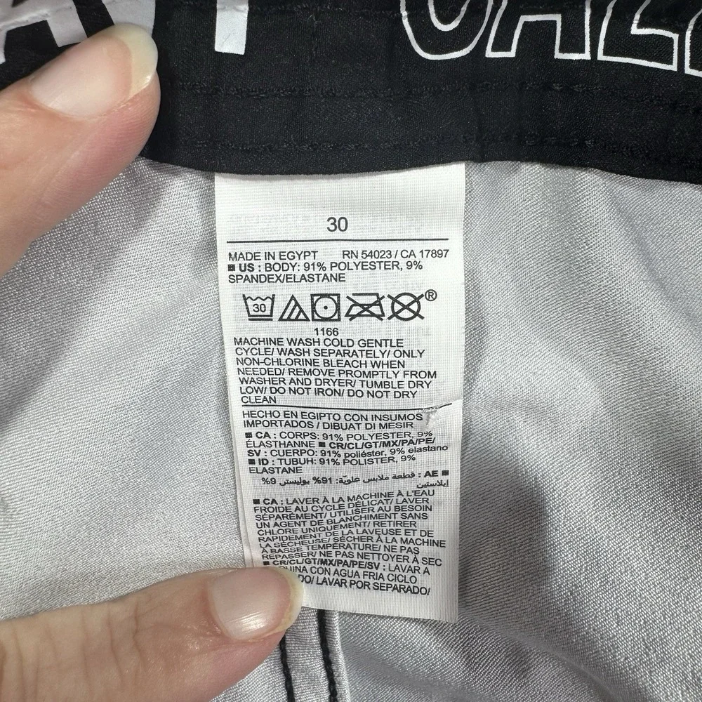 Old Navy Board Shorts Mens 30 Black White Graphic Wave Print Surf Swim Trunks